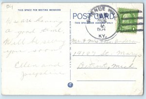 1934 Somerset Kentucky KY Vintage Postcard High School Carnegie Library Building