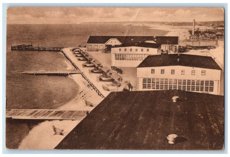 c1940's Few of School Seaplanes Hangars at USN Aeronautic Pensacola FL Postcard 