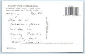 KENNEDY SPACE CENTER, FL ~ Space Shuttle ENDEAVOR Maiden Voyage 1992   Postcard