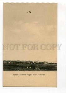 289198 SWEDEN FALSTERBO Lojtnant Dahlb?ck flies AIRPLANE Vintage postcard