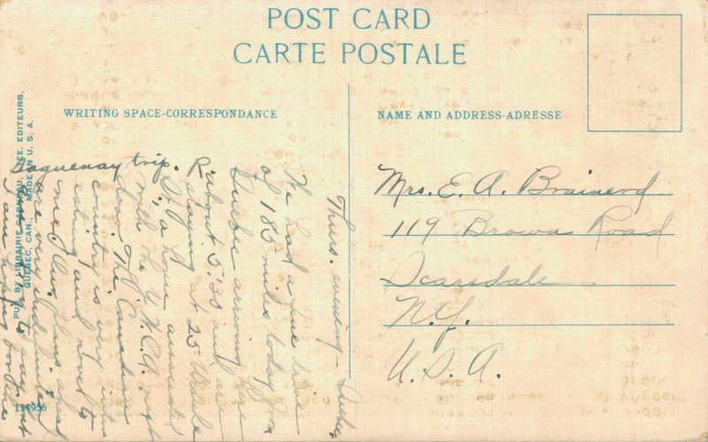 Canada Quebec Chateau Frontenac Vintage Postcard 07.50