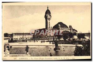 Postcard Old La Gare Limoges (Roger Gonthier arch S A D G)