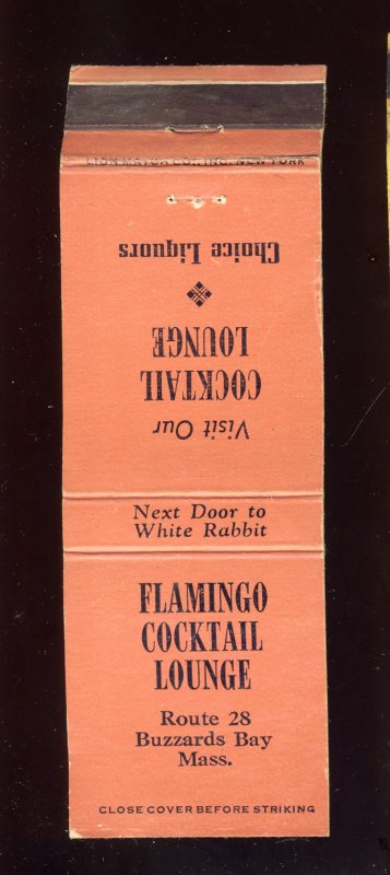 Flamingo Cocktail Lounge Match Cover Matchbook Buzzard Bay