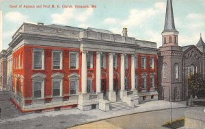 Annapolis Maryland Court Of Appeals & First M.E. Church, Color Litho. PC U10599