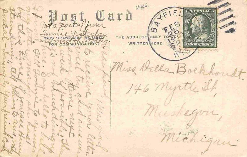 City High School Ashland Wisconsin 1910 postcard