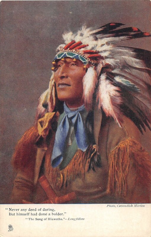 F66/ Native American Indian Postcard c1910 Hiawatha Series Tucks Chief 16