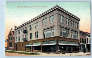 Lawrence Kansas KS Postcard Ecke Building Exterior Building 1910 Vintage Antique