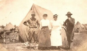 RPPC  US Army Captain Falk  In Camp   Real Photo  Postcard