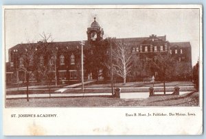 De Moines Iowa IA Postcard St Joseph Academy Building Exterior View 1909 Vintage