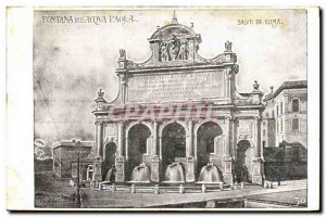 Old Postcard Roma Fontana of acqua Paoloa