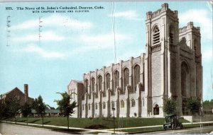 The Nave of St Johns Cathedral Denver Colorado Postcard Posted 1915