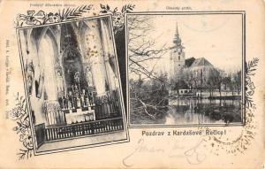 Kardasove Recice Czech Republic Church Multiview Antique Postcard K71452