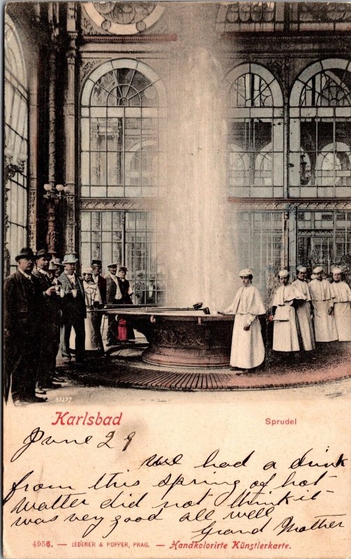 Vtg Karlsbad Karlovy Vary Sprudel Czech Republic 1907 Postcard