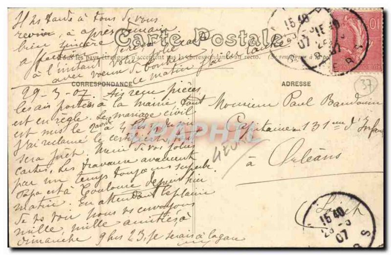 Tours - view the station taking prefecture - Old Postcard