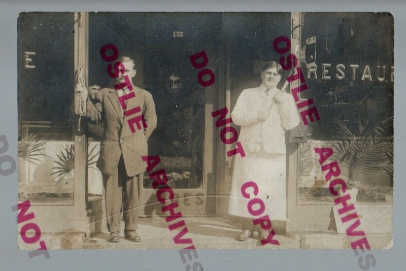 Harvey ILLINOIS RPPC c1910 RESTAURANT Store Front nr Chicago South Holland IL