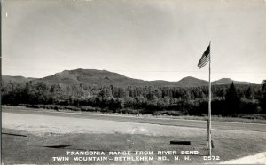 RPPC Franconia Range from River Bend, Twin Mts Bethlehem Rd NH Vtg Postcard H74