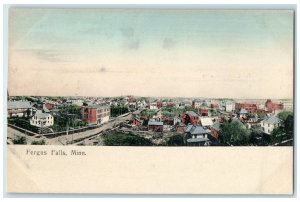 c1910s Bird's Eye View Of Residences In Fergus Falls Minnesota MN Trees Postcard