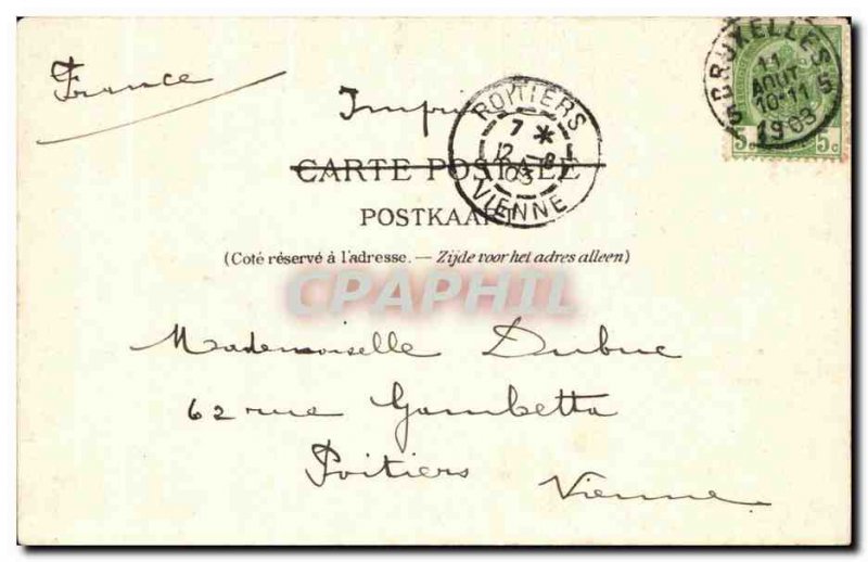 Old Postcard Brussels City Hall