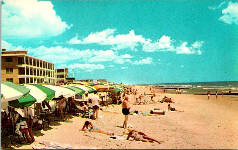 Ocean City MD Beach Scene Tourists Postcard unused (16843)