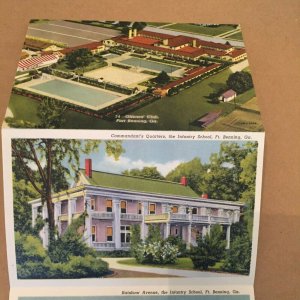 USED  POSTCARD SOUVENIR FOLDER COLUMBUS AND FORT BENNING GEORGIA