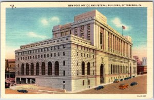 VINTAGE POSTCARD THE NEW POST OFFICE AND FEDERAL BUILDING AT PITTSBURGH P.A.