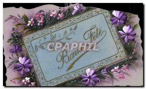 Old Postcard Bonne Fete Flowers