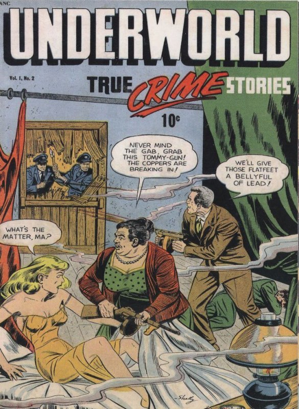 Underworld True Crime 1950s Comic Book Siege Tommy Gun Postcard