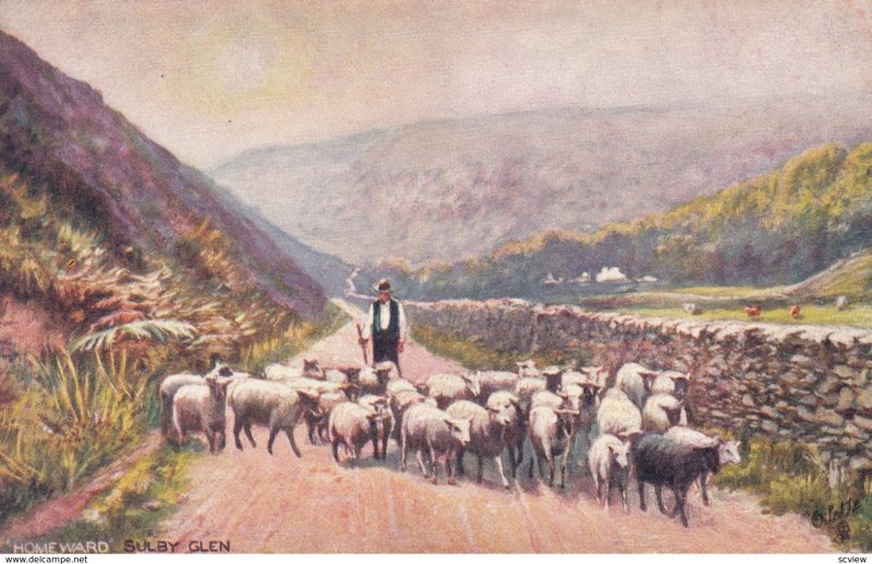 Sulby Glen , Ilse of Man , 00-10s ; Sheepherder , Homeward : TUCK 7471