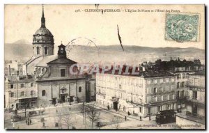 Old Postcard Clermont Ferrand St. Peter's Church and hotel Post