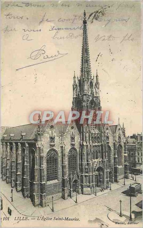 Old Postcard Lille L Eglise Saint Maurice