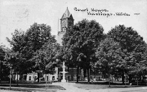 Court House Hastings Michigan 1912 #2 postcard