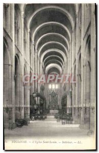 Postcard Old Toulouse Church of Saint Sernin Interior