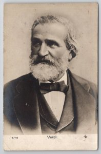 Giaseppi Verdi Italian Opera Composer RPPC Portrait Postcard L38