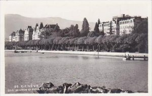 Switzerland Geneve Quai Wilson Et Palais Des Nations Real Photo