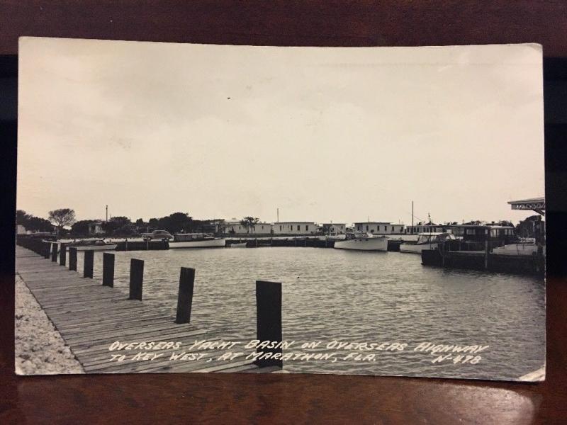 RPPC 1951 Overseas Yacht Basin, Overseas Highway To Key West, Marathon, FL. Z3