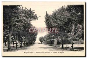 Postcard Old Angouleme Promenade Gardens and Beaulieu Lycee