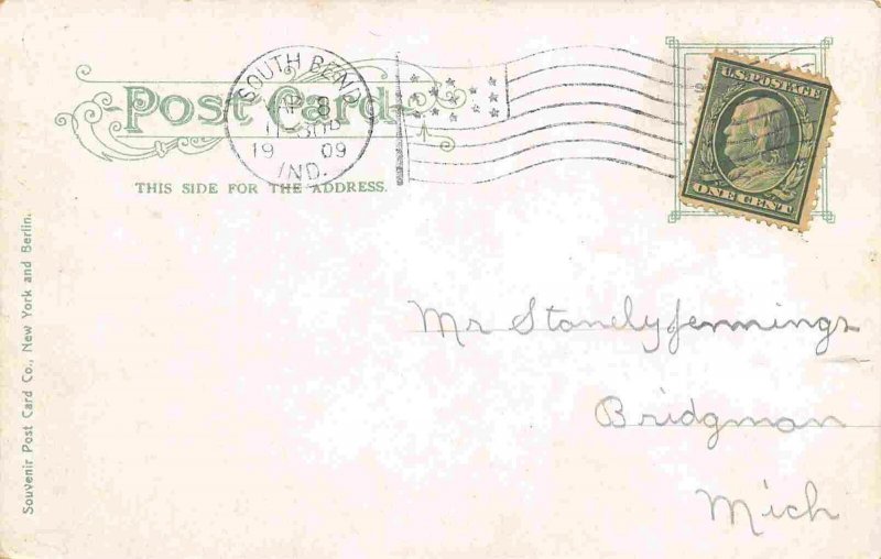 Elks Temple South Bend Indiana 1909 postcard