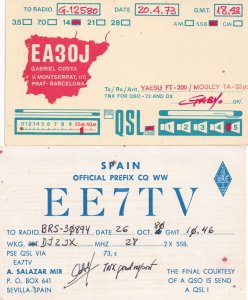 Barcelona Sevilla Spain 2x QSL Radio Card s