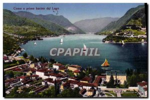 Old Postcard Como E Primo Bacino Del Lago