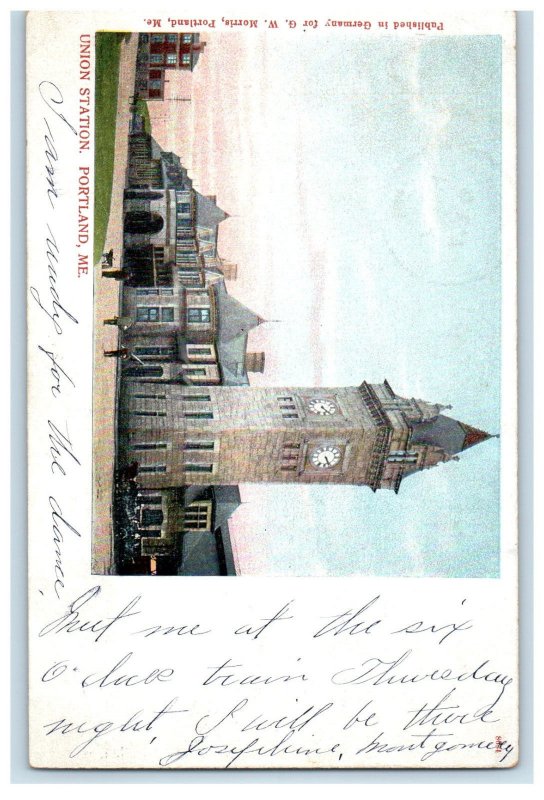 1905 Union Station, Portland Maine ME PMC Antique Posted Postcard 