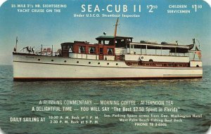 West Palm Beach FL Sea-Club II Yacht Cruise Advertising Trade Card