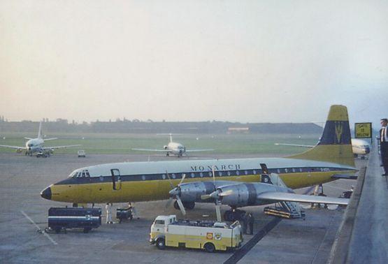 Monarch Britannia Plane G-AOVL at Manchester Airport 1969 Limited 300 Postcard