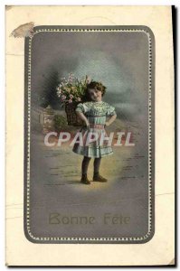 Old Postcard Fun Children Bonne Fete