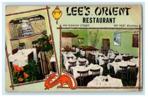 c1940's Lee's Orient Restaurant Key West Florida FL Vintage Postcard 