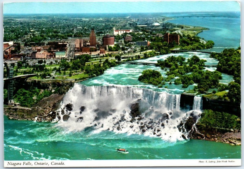 A Birdseye view of the American Falls, Niagara Falls, Canada - Niagara Falls, NY