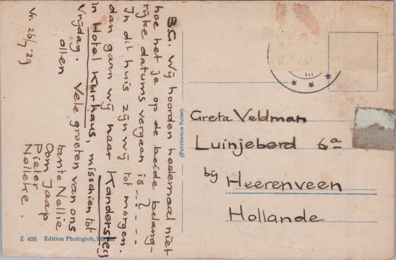 Switzerland Zweisimmen Vintage RPPC C281