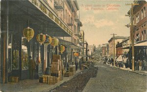 Postcard California San Francisco Street Scene China Town Weidner 23-8692