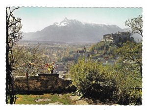 Austria Alps Untersberg Hohensalzburg Fortress von Kapuzinerberg Postcard 4X6