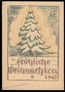 3rd Reich Germany 1943 Weihnacht Christmas Card Cover UNUSED 100669