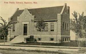 c1910 Postcard; Free Public Library, Superior NE Nuckolls County posted